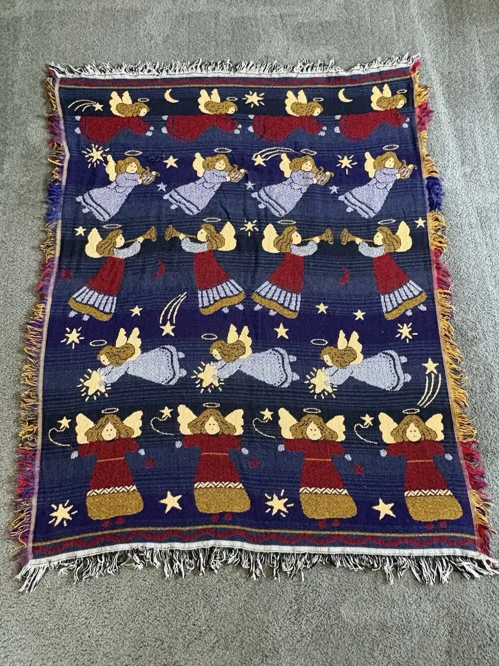 Crown Crafts Flying Angels Stars Halo's Woven Throw blanket 45
